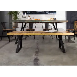 Massivmoebel24 Bank Altholz 150x40x45 mehrfarbig lackiert INDUSTRIAL 14