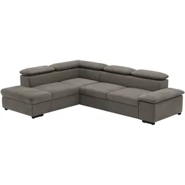 sit&more Ecksofa Alcudia L-Form, mit Armteilverstellung, optional Kopfteilverstellung und Bettfunktion grau