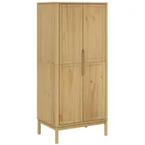 vidaXL Kleiderschrank FLORO Wachsbraun 77x53x171 cm Massivholz Kiefer