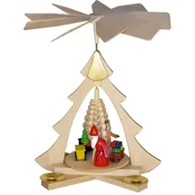 Fa. Volker Zenker Erzgebirgische Volkskunst Tischpyramide Weihnachtsmann mit Eisenbahn BxHxt 21x26x22,5cm NEU