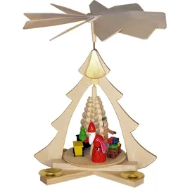 Fa. Volker Zenker Erzgebirgische Volkskunst Tischpyramide Weihnachtsmann mit Eisenbahn BxHxt 21x26x22,5cm NEU