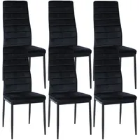CLP Esszimmerstuhl Mayfair Kunstleder schwarz 6er Set
