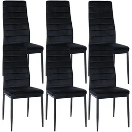 CLP Esszimmerstuhl Mayfair Kunstleder schwarz 6er Set
