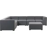 Beliani Luxuriöses 7-teiliges Outdoor Lounge Set Grau Polsterbezug Rechtsseitig Arezzo