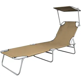 furnicato Sonnenliege 189 x 58 x 27 cm Taupe