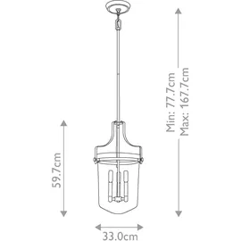 Elsteadlighting Penn Station 3-flammige Pendelleuchte, - Western-Bronze - QZ-PENN-STATION-M-WT