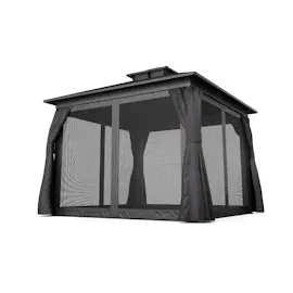 Blumfeldt ShadeFortress Pavillon 3x3 m verzinktes Stahldach schützt vor Sonne, Regen und Wind Schwarz