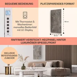 Klarstein 2-in-1 Infrarotheizung & Konvektor, Infrarotheizung mit Thermostat 700W, IP24-Infrarotheizung zur Wandmontage mit App-Steuerung,