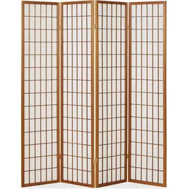 Homestyle4u Paravent Raumteiler 4 teilig Holz Braun Sichtschutz Trennwand - braun