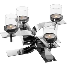 Fink Kerzenleuchter PASSIONA Aluminium/Edelstahl/Glas Silber