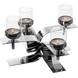 Fink Kerzenleuchter PASSIONA Aluminium/Edelstahl/Glas Silber