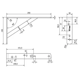 SOTech Regalkonsole 250 x 150 x 30 mm
