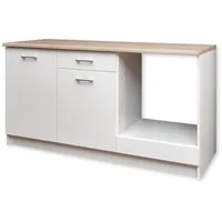 Stella Trading Küchenleerblock 160 cm weiß/sonoma eiche