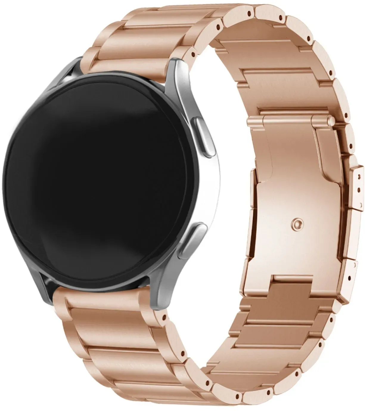 Strap-it Oneplus Watch Armband Titan für OnePlus Watch 4  - 47mm - Roségold - Butterfly-Verschluss