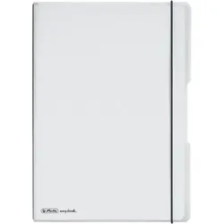 herlitz Notizheft flex PP, liniert + kariert (je 40 Blatt), Papier 80g, farblos,