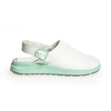 Abeba Medizinische Clog Active weiß/mint - 40 - Weiß/ Perforiert Mit Schnalle Gr.40
