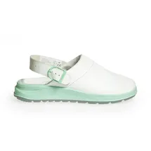 Abeba Medizinische Clog Active weiß/mint - 40 - Weiß/ Perforiert Mit Schnalle Gr.40