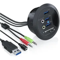 CSL Tisch USB Hub mit Kartenleser & Aux Anschluss 3x USB 3.2 Gen1/ 2x 3,5mm Klinke / microSD + SDXC