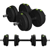 HOMCOM 2-in-1 Hantel Set 15 kg verstellbar mit 8 Hantelscheiben, bodenschonend für Krafttraining und Fitness   Aosom.de