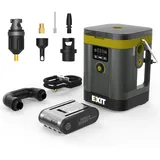 EXIT 20V elektrische Luftpumpe, 150 PSI Reifeninflator für Autoreifen, Entlüftungsfunktion, LED-Licht, digitalem Druckmesser, Fahrradpumpe, Sportbälle, SUP Pumpe, Batterie enthalten.