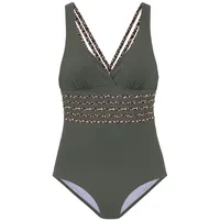 LASCANA Badeanzug Damen oliv-leo Gr.36 Cup B