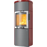 Kaminofen Hark 44-5.5 GT ECOplus RUA 5 kW - Ofenkacheln: bordeaux-rot - Korpus: titan/verchromt