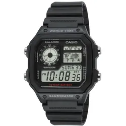 Chronograph, schwarz, CASIO TIMELESS COLLECTION, Armbanduhren, Herren, Quarzuhr, Armbanduhr, Herrenuhr, Digitaluhr, bis 10 bar wasserdicht