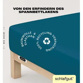 schlafgut Easy Jersey 120 x 200 - 130 x 220 cm petrol deep