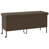 vidaXL Gartentruhe mit Rollen Braun 160x55x75 cm Poly Rattan