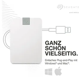 Seagate Ultra Touch HDD tragbare Festplatte, 2 TB HDD, 2,5 Zoll, extern, Cloud White