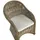 Beliani Gartensessel Susua Rattan 54 x 87 x 67 cm Cremeweiß mit Kissen