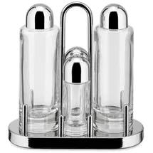 Alessi Menage-Set 4-tlg. Öl- und Essigspender Silber