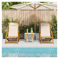 vidaXL Gartenstuhl 61,5 x 123 x 82 cm creme klappbar 2 St.