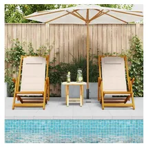 vidaXL Gartenstuhl 61,5 x 123 x 82 cm creme klappbar 2 St.