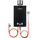 Camplux Gas-wassererwärmer 10l Propan/butan, Gas-durchlauferhitzer 20kw Mit Regenhülle - Bw264bc - 30/37 Mbar - Schwarz