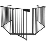 Clanmacy Kamingitter Kaminschutzgitter Absperrgitter Treppe Türschutzgitter 5x Schwarz/Weiß schwarz