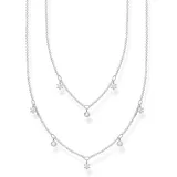 Thomas Sabo Doppel Halskette weiße Steine Silber 925 Sterlingsilber 40-45 cm