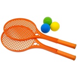 alldoro Tennisschläger-Set für Kinder mit 3 farbigen Schaumstoffbällen, orange 00