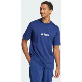 adidas Essentials Linear Single Jersey T-Shirt Dark Blue / White XS
