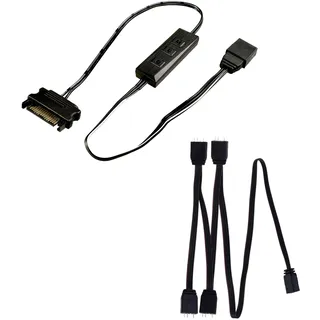Xilence LQZ.ARGB_Set Cable, Mini Cable ARGB Control für LED PC Komponenten (Netzteile, CPU Kühler, Gehäuselüfter), 1to4 ARGB Splitter