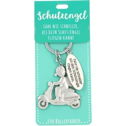 Schutzengel Schlüsselanhänger -  für Rollerfahrer - türkis