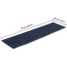 vidaXL Selbstklebende Treppenmatten 15 Stk. 76x20 cm Graublau