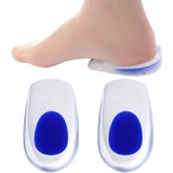 2 Paar Gel Fersenkissen Silikon Fersenkappen für Plantar Fasciitis Fersensporn und Achillesschmerzen Gel Fersenkappen und Kissen Absorbierende Unterstützung (L)