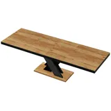 designimpex Esstisch, Schwarz Hochglanz, Alteiche, Holzwerkstoff, 16x75x89 cm, Esszimmer, Tische, Esstische