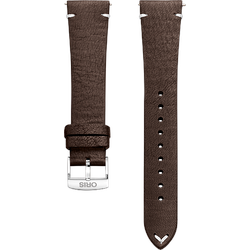 Oris Hirschleder Lederarmband 19mm 0751912 - braun mit weißer Ziernaht