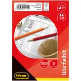 IDENA 40170 Würfelhit, 3 Spielblöcke mit je 85 Blatt für 1530 Spiele, Größe ca. 10,5 x 15cm,