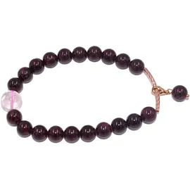 FIRETTI Charm-Armband mit Edelsteinen aus Silber 925 und Silikon goldfarben/rot 20