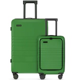 ETERNITIVE - Hartschalenkoffer Set - Klein und Groß I Leichter Rollkoffer aus ABS I Größe: 55 & 75,5 cm I Reisekoffer mit Rollen 360° I Koffer Handgepäck 40L & 96L I Trolley mit TSA-Schloss I Grün