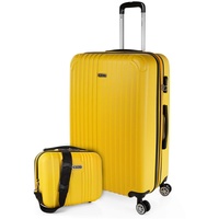 ITACA - Koffer Mittelgroß, Hartschalenkoffer L, Koffer & Trolleys, Hartschalenkoffer, Hartschalenkoffer Groß für Vielreisende T71560, Gelb