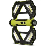REV Ritter LED-Arbeitsleuchte Butterfly 4 x 2 W Akku magnetisch inkl. USB-Kabel Schwarz-Grü